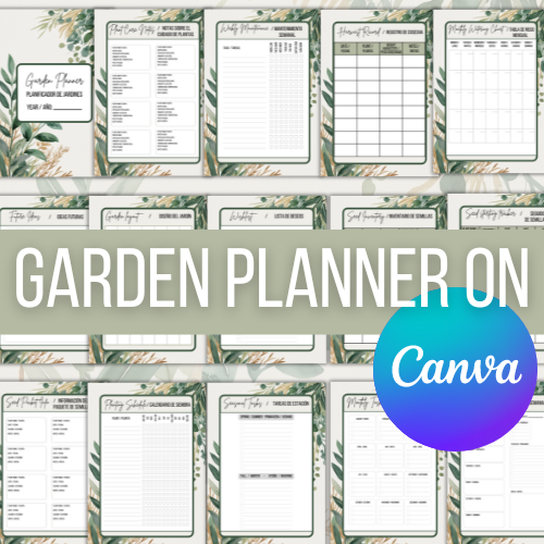 Pack de 15 Plantillas Editables para Planificar tu Jardín en Canva